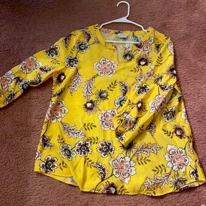 Van Heusen Large Yellow Floral Print Top